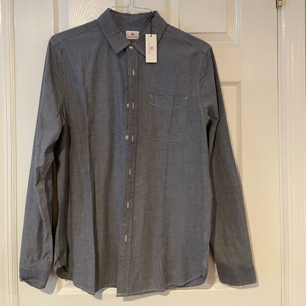 Blue men’s button down AG Jean shirt